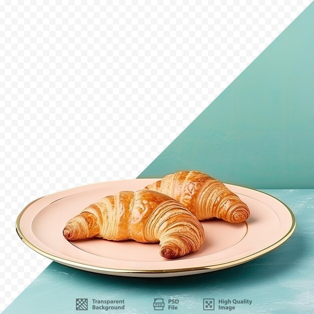 Un piatto di croissant con sopra la scritta 