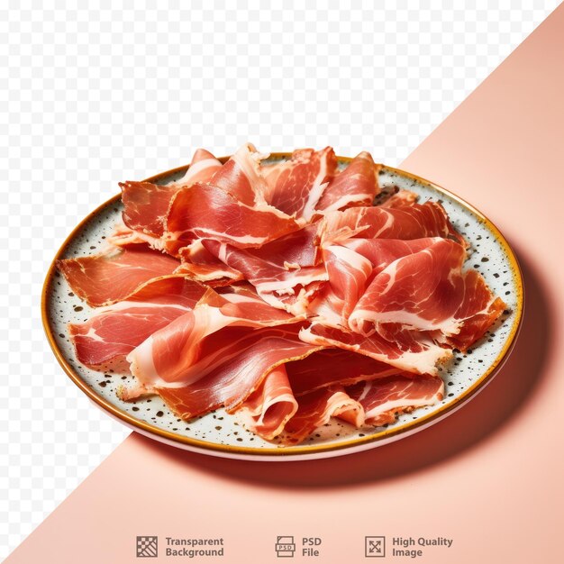 PSD un piatto di cibo con l'immagine di un piatto di pancetta.