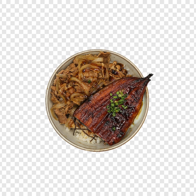 その上に肉の塊が付いた食料の皿