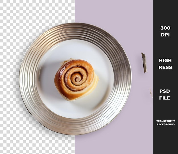 PSD a plate of food with a spiral on it