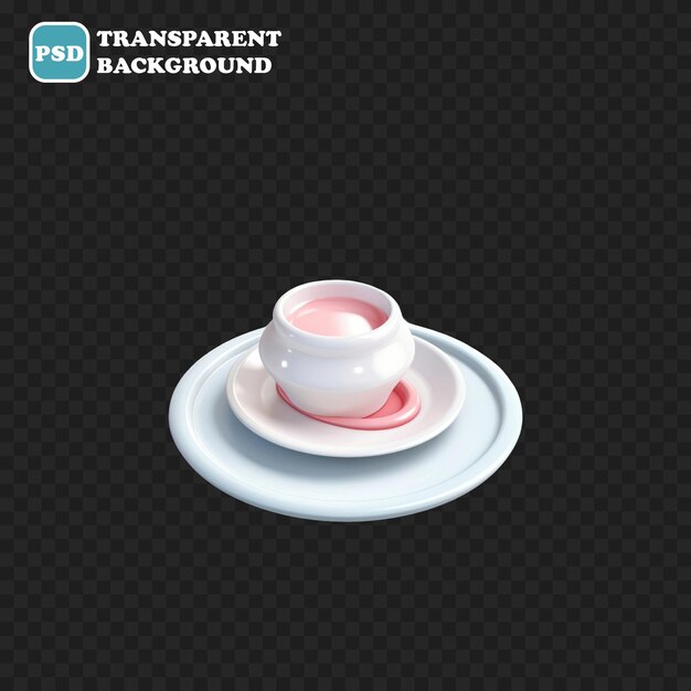 Plate icon isolated 3d render illustration