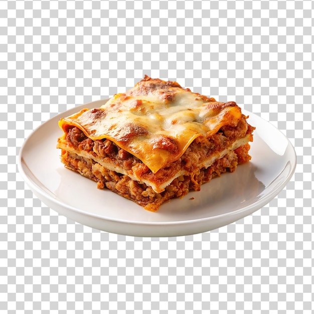 PSD piatto di lasagna su uno sfondo trasparente isolato