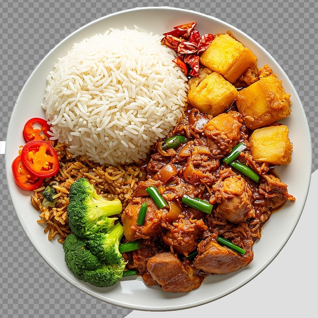 PSD plate of nasi png isolated on transparent background