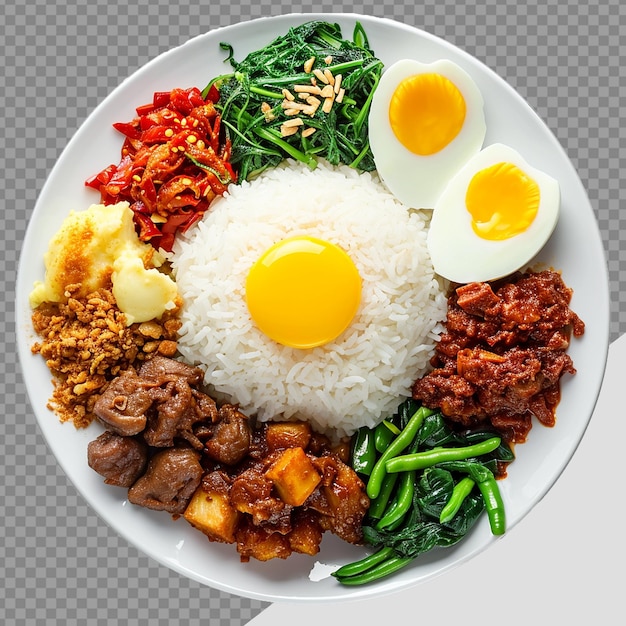 Plate of nasi png isolated on transparent background