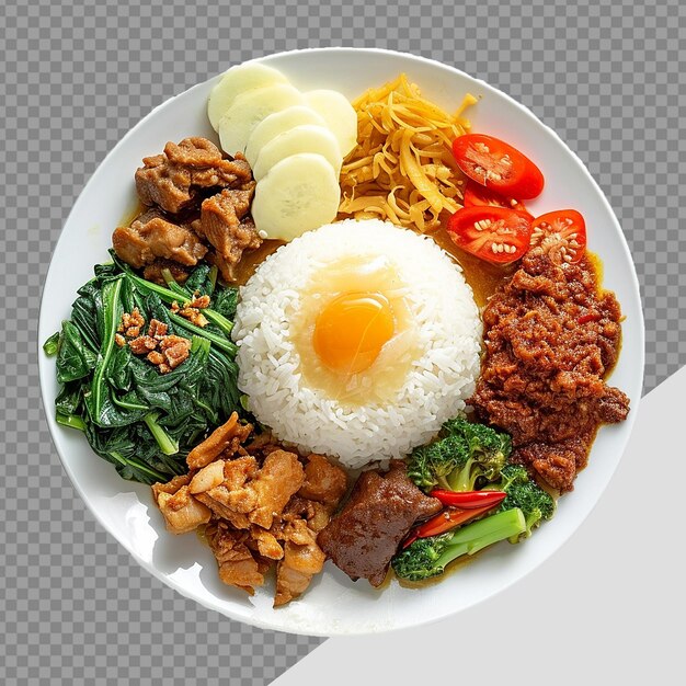 PSD plate of nasi png isolated on transparent background