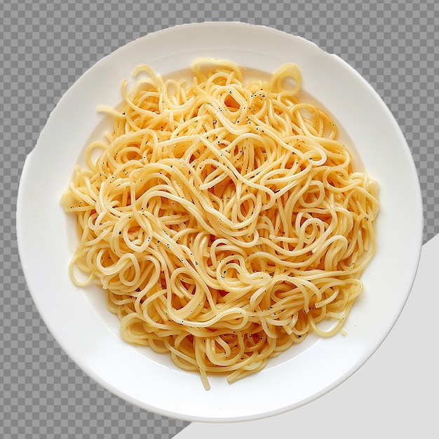 PSD plate of noodles png isolated on transparent background