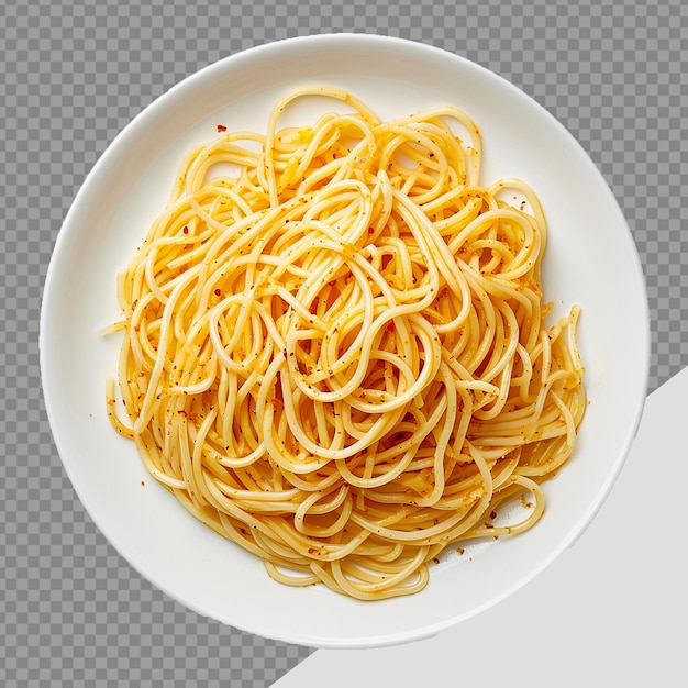 PSD plate of noodles png isolated on transparent background