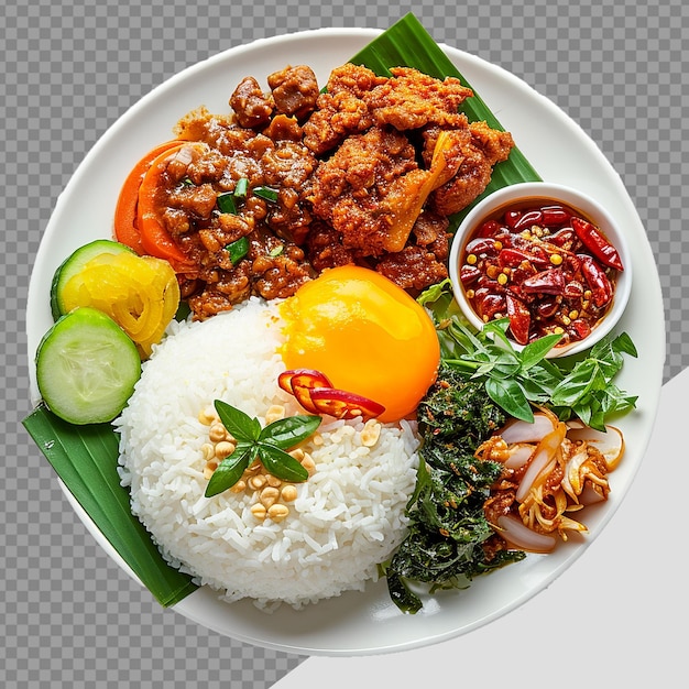 PSD 透明な背景に隔離されたnasi pngのプレート