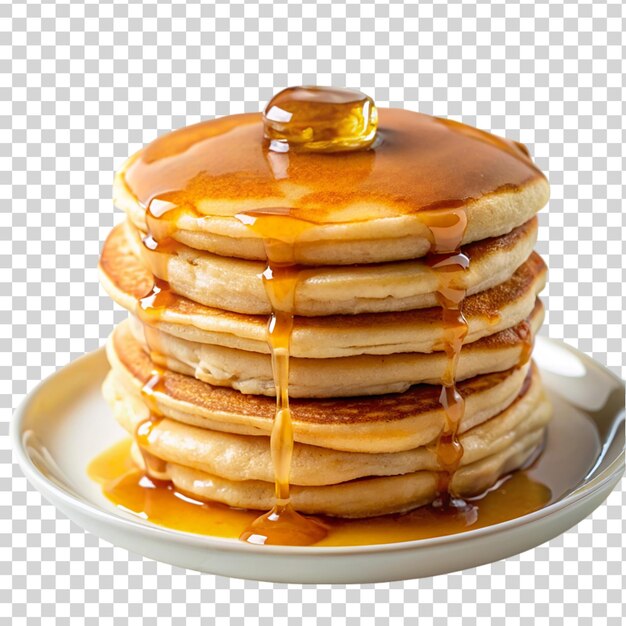 PSD a plate on pancakes isolated on transparent background