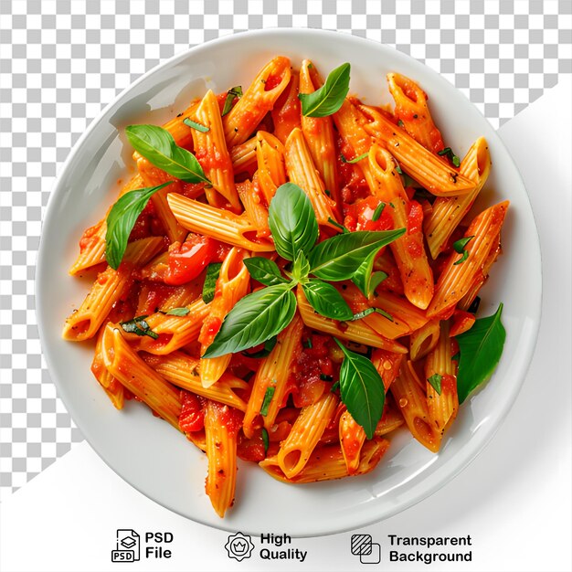 A plate of pasta isolated on transparent background