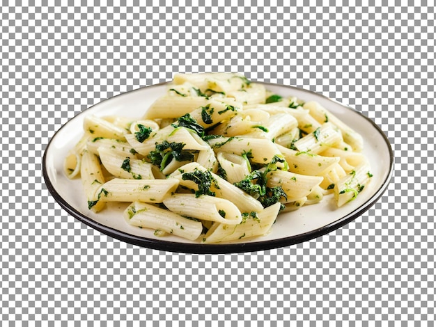plate of pasta with parsley on transparent background