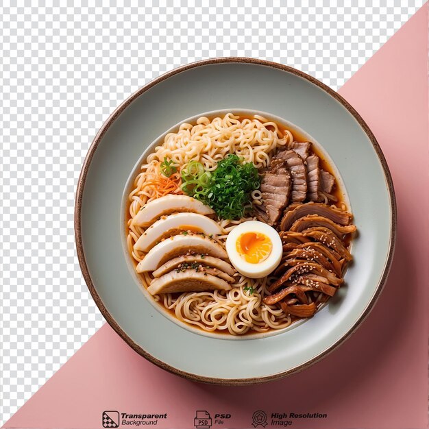 Piatto di ramen isolato su uno sfondo trasparente