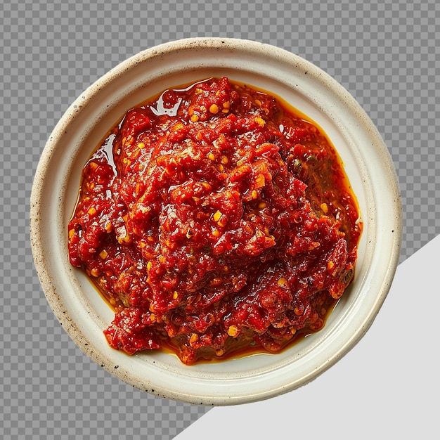 Piastra di sambal png isolata su uno sfondo trasparente