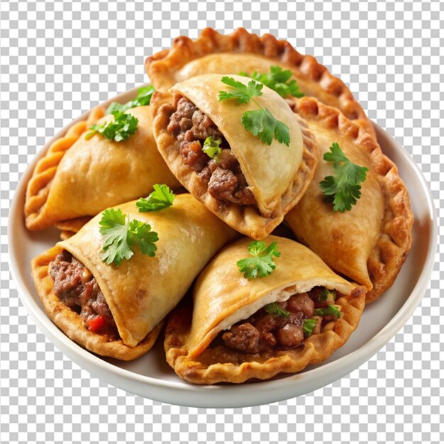 PSD plate of savory beef empanadas