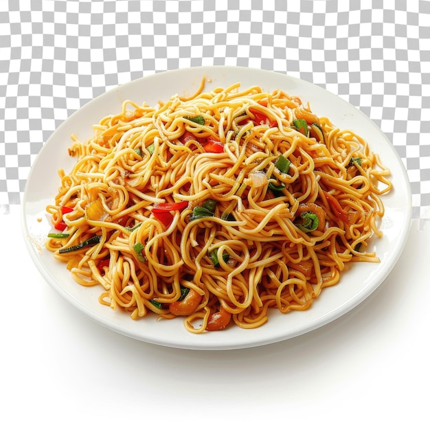 PSD a plate of spaghetti with a red pepper on it