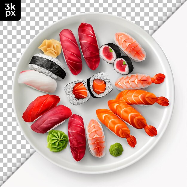 PSD a plate of sushi with the name koi