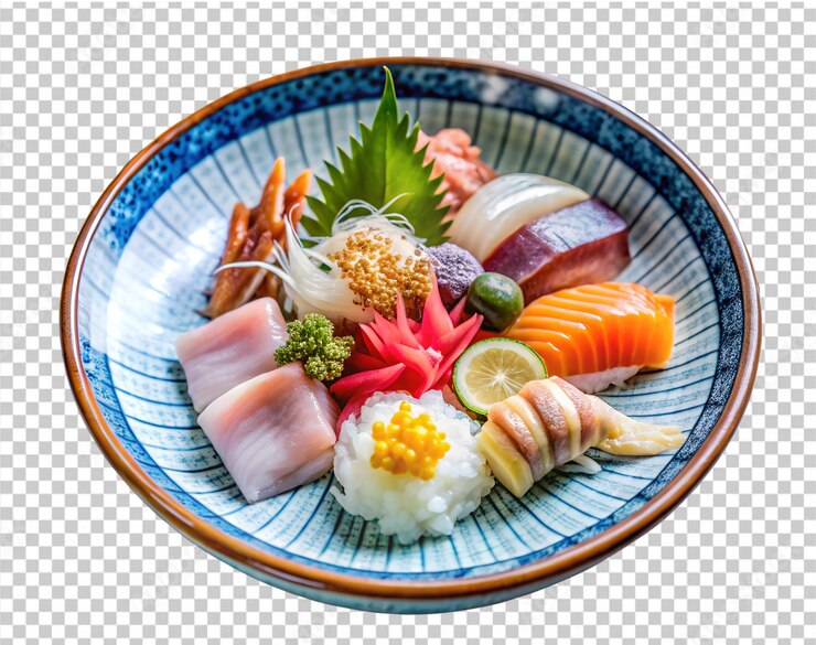 PSD 透明な背景に png と psd を隔離した寿司の皿