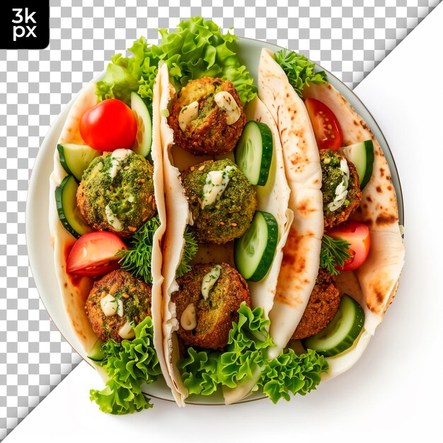 PSD a plate of tacos with meat and vegetables on it