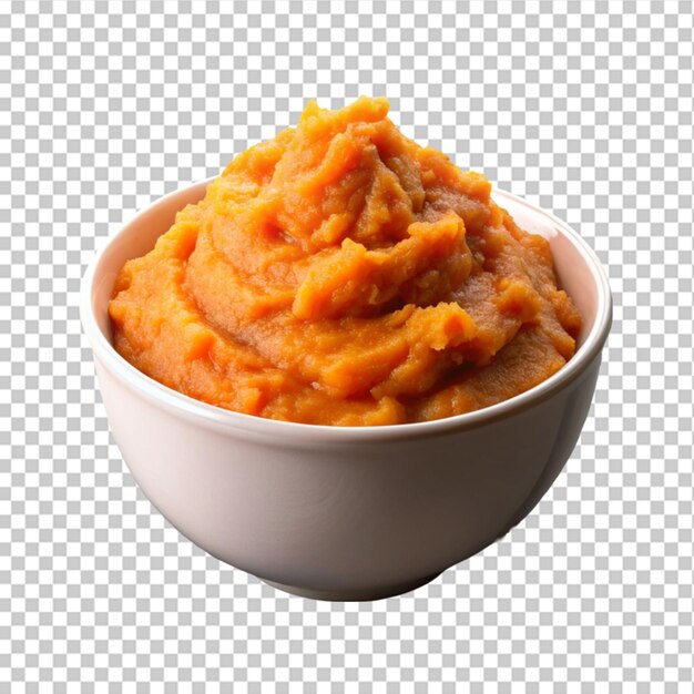 PSD plate of tasty carrot halwa isolated on transparent background