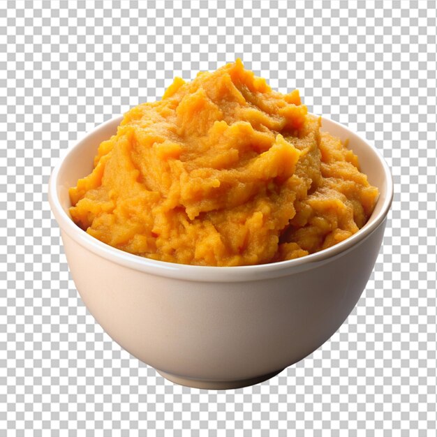 PSD plate of tasty carrot halwa isolated on transparent background