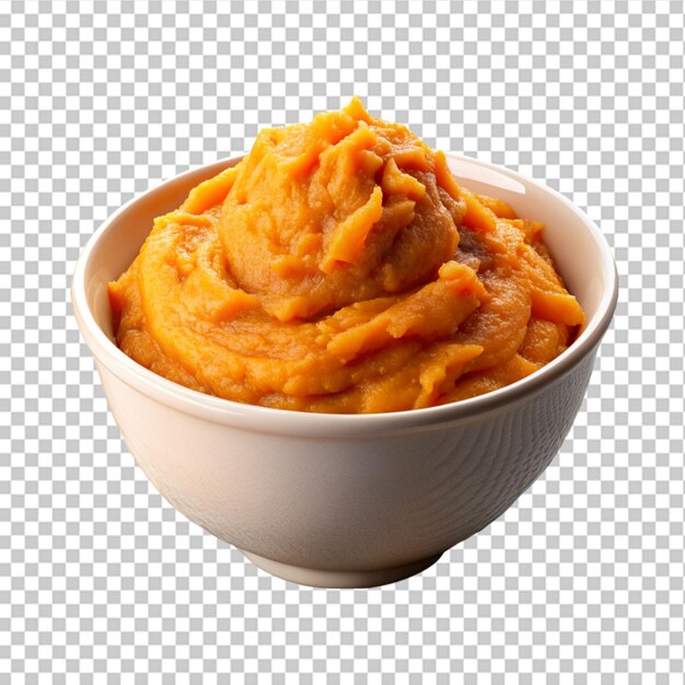 PSD plate of tasty carrot halwa isolated on transparent background