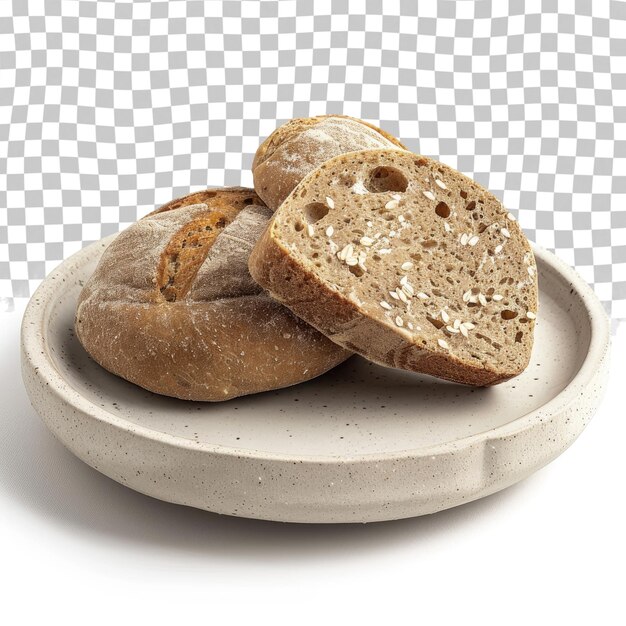 PSD a plate with bread and a hole in the middle