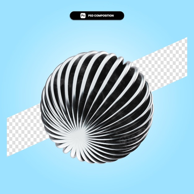 Plated sphere 3d render illustration isolated