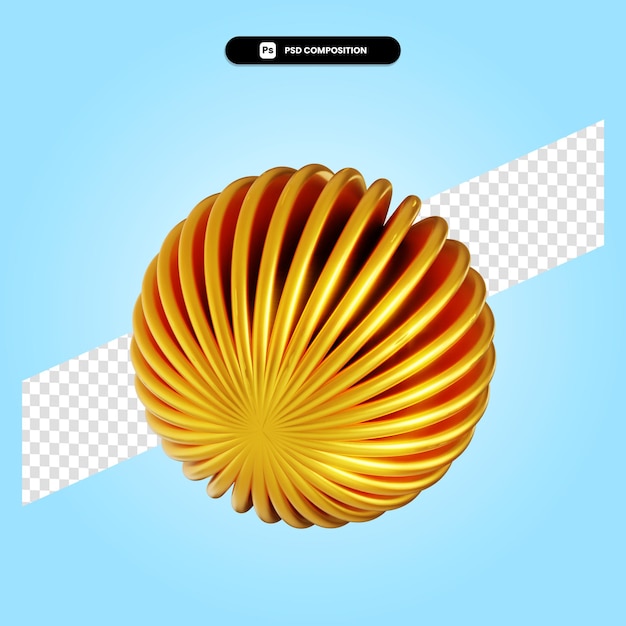 PSD sfera placcata 3d render illustrazione isolata