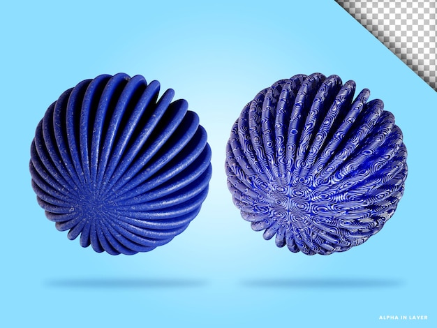 Illustrazione di rendering 3d della sfera placcata isolata