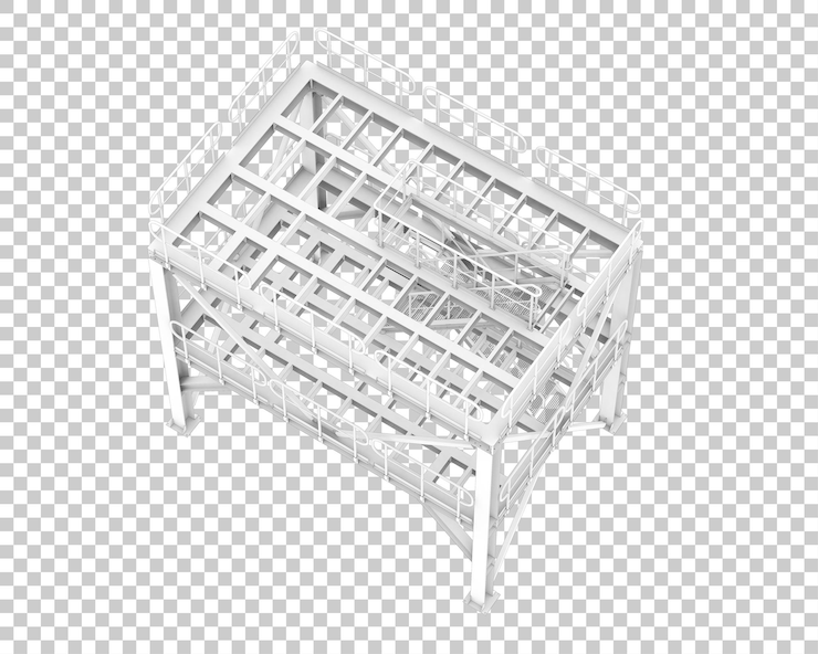 PSD platform isolated on transparent background 3d rendering illustration