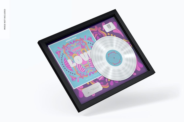 Platinum Album Mockup, Floating