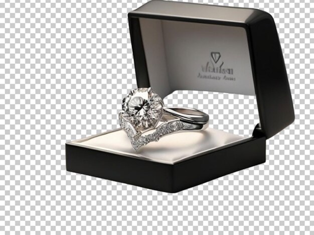 PSD a platinum diamond ring with a black box