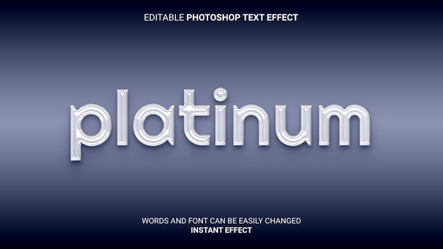 PSD platinum text effect
