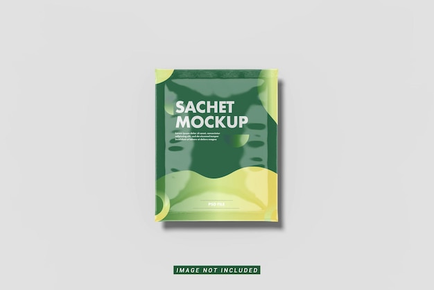 Platte lay van sachet mockup