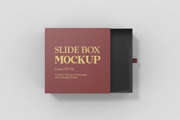 Platte lay van slide box mockup