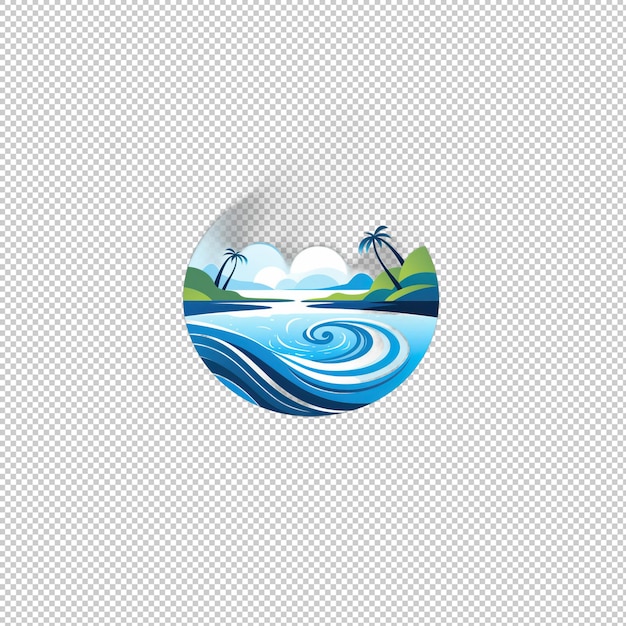 PSD platte logo blauwe lagune geïsoleerde achtergrond isol