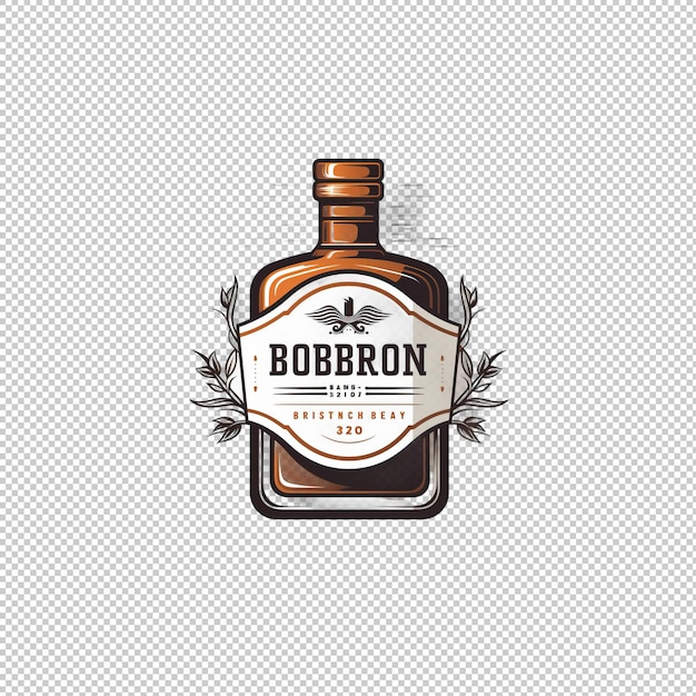 PSD platte logo bourbon geïsoleerde achtergrond