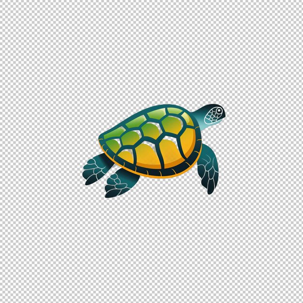 PSD platte logo geïsoleerde achtergrond van schildpad