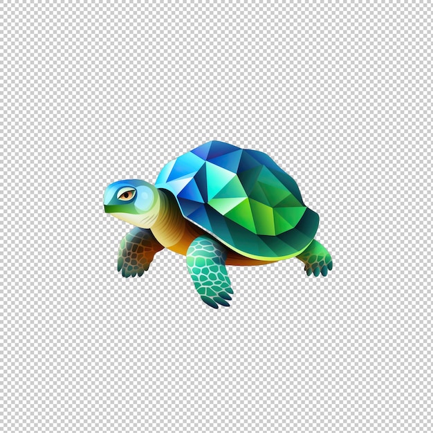 PSD platte logo geïsoleerde achtergrond van schildpad