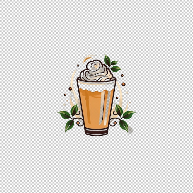 PSD platte logo ierse koffie geïsoleerde achtergrond iso