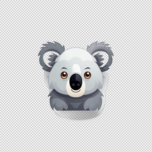 PSD platte logo koala geïsoleerde achtergrond h