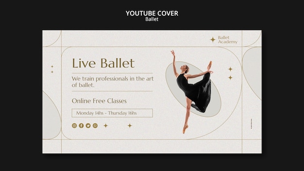 PSD platte ontwerp ballet ontwerpsjabloon