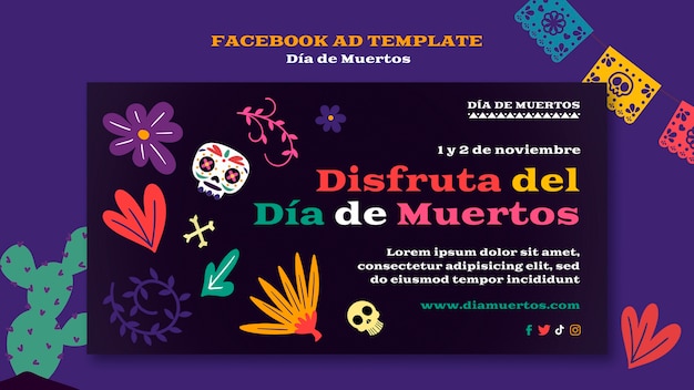 PSD platte ontwerp dia de muertos sjabloon