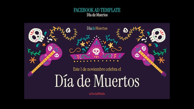 PSD platte ontwerp dia de muertos sjabloon