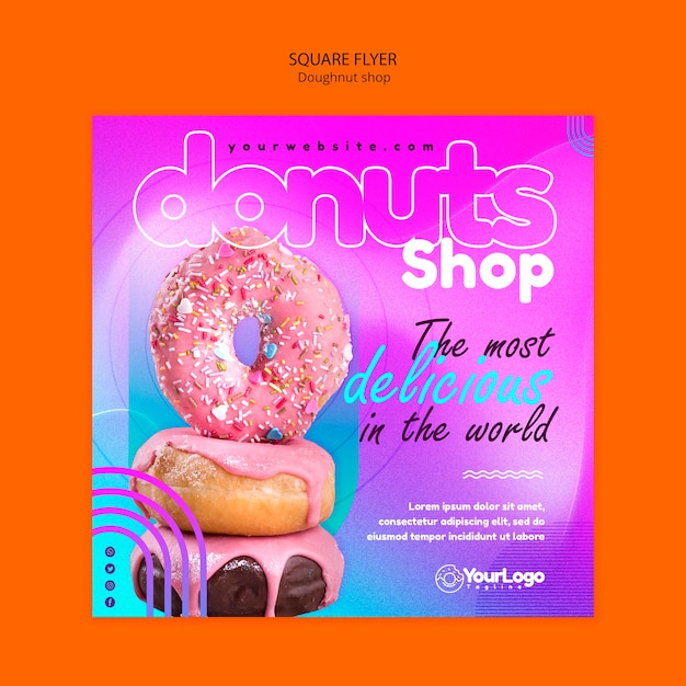 PSD platte ontwerp donuts sjabloon