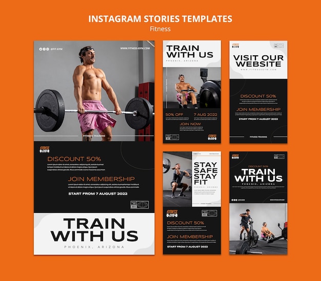 Platte ontwerp fitness sjabloon