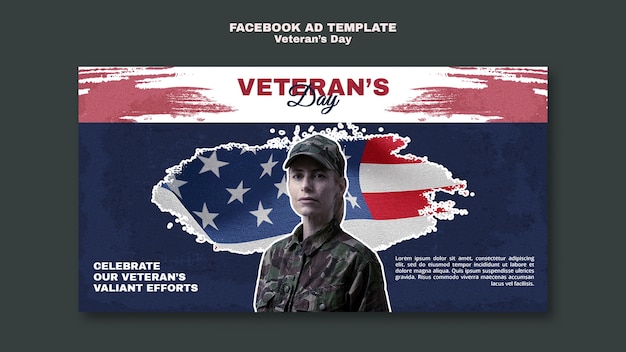 PSD platte ontwerp flveteran's day facebook-sjabloon