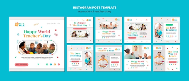 PSD platte ontwerp lerarendag instagram-sjabloon