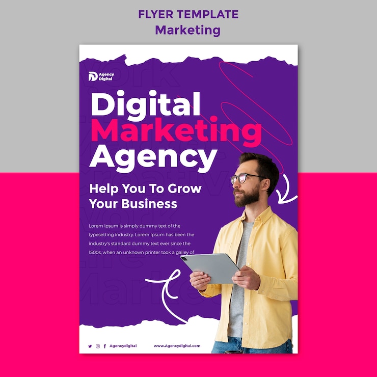 PSD platte ontwerp marketing strategie folder sjabloon