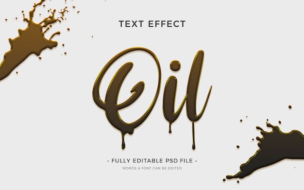 Platte ontwerp olie teksteffect
